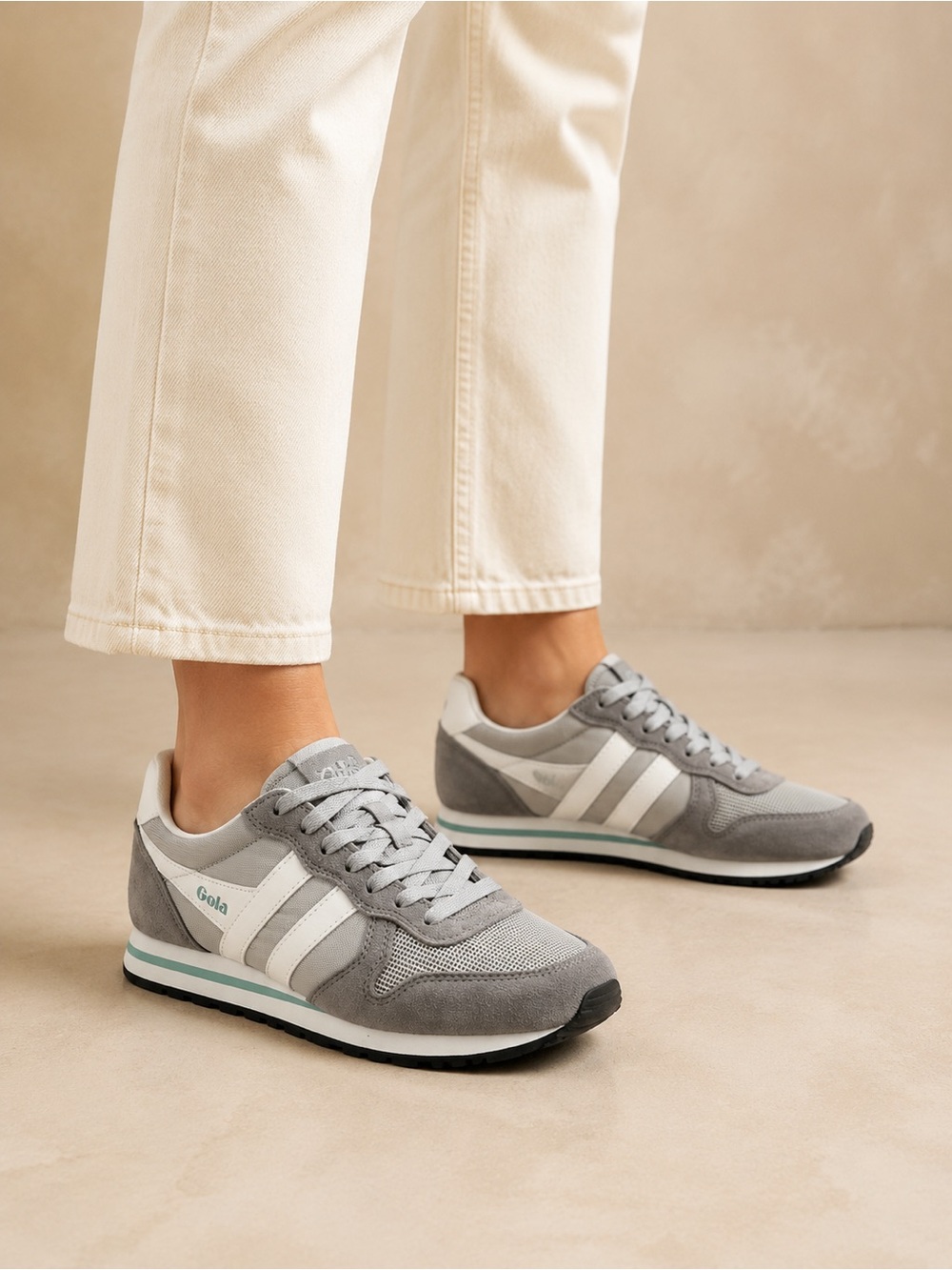 Gola Daytona Light Grey Ash White Retro Sneakers Women’s 7